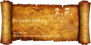 Kriván Petra névjegykártya